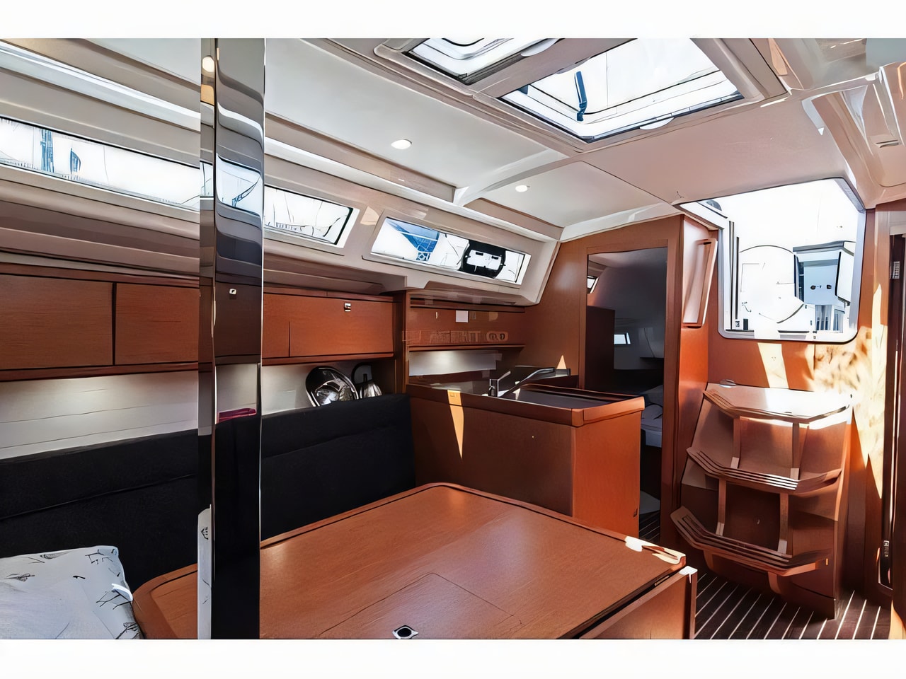 Layout of Bavaria 34 Cruiser sail boat with 3 cabins Croatia yacht charter