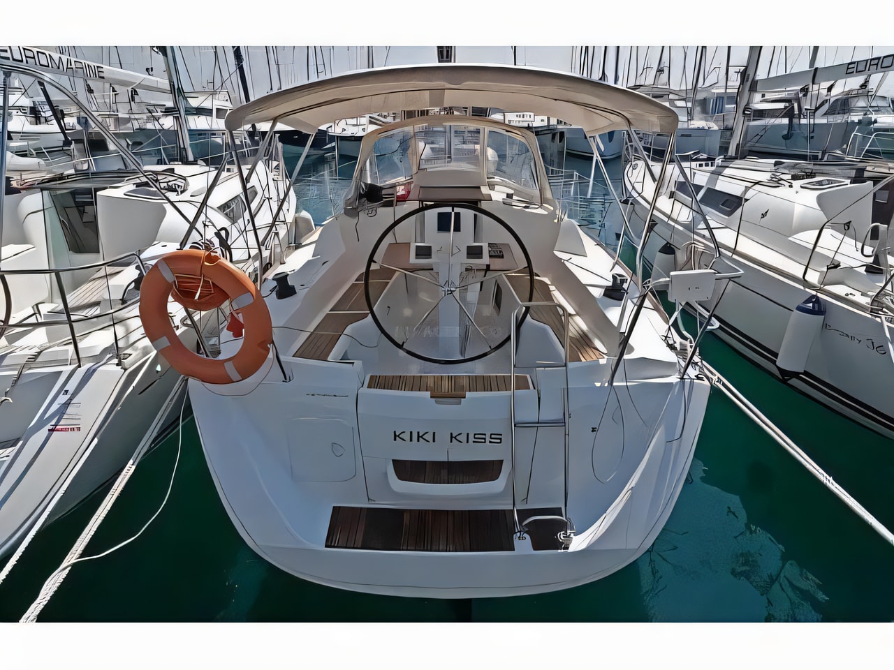 Exterior overview of Sun Odyssey 33i sail boat for charter from Split ACI Marina in the Split sailing area Croatia