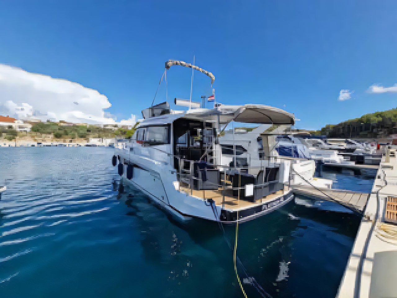 Exterior overview of Platinum 40 motor boat for charter from Rogoznica Marina Frapa in the Kornati sailing area Croatia