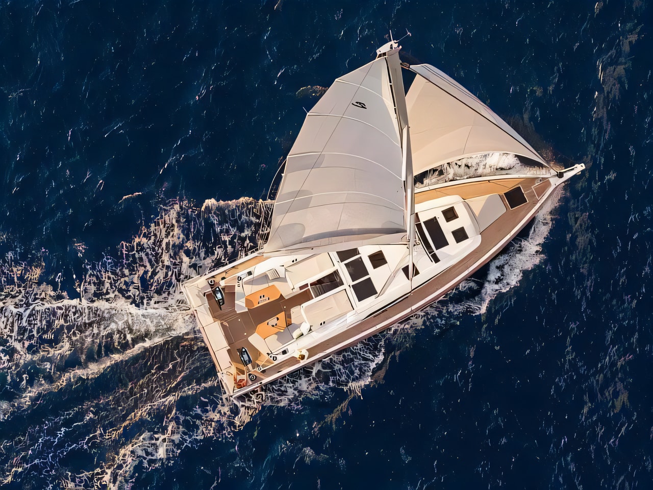 Exterior overview of Oceanis 52 (owner version) sail boat for charter from Split ACI Marina in the Split sailing area Croatia