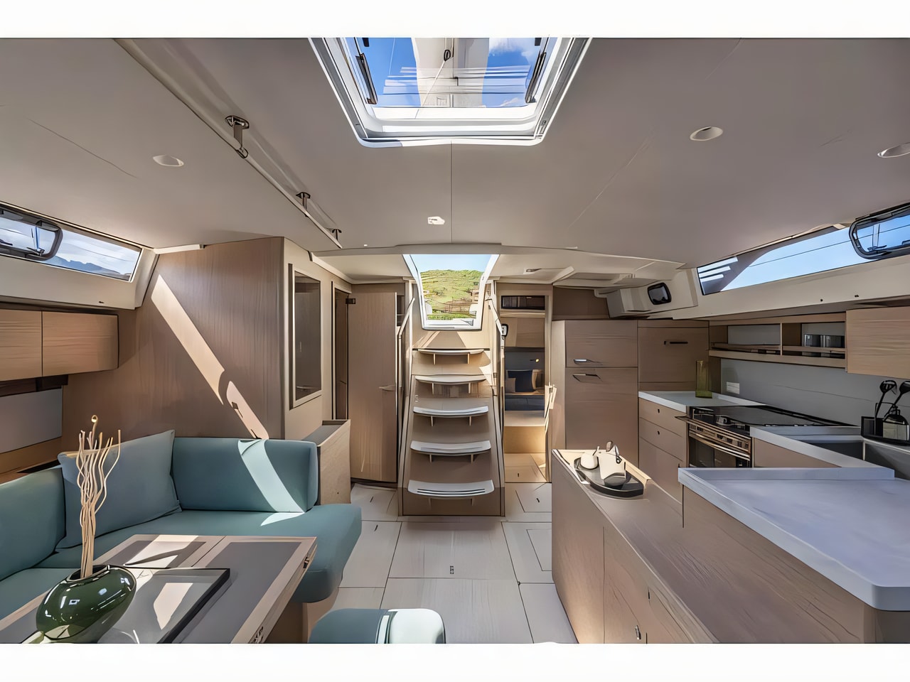 Layout of Oceanis 52 (owner version) sail boat with 3 cabins Croatia yacht charter