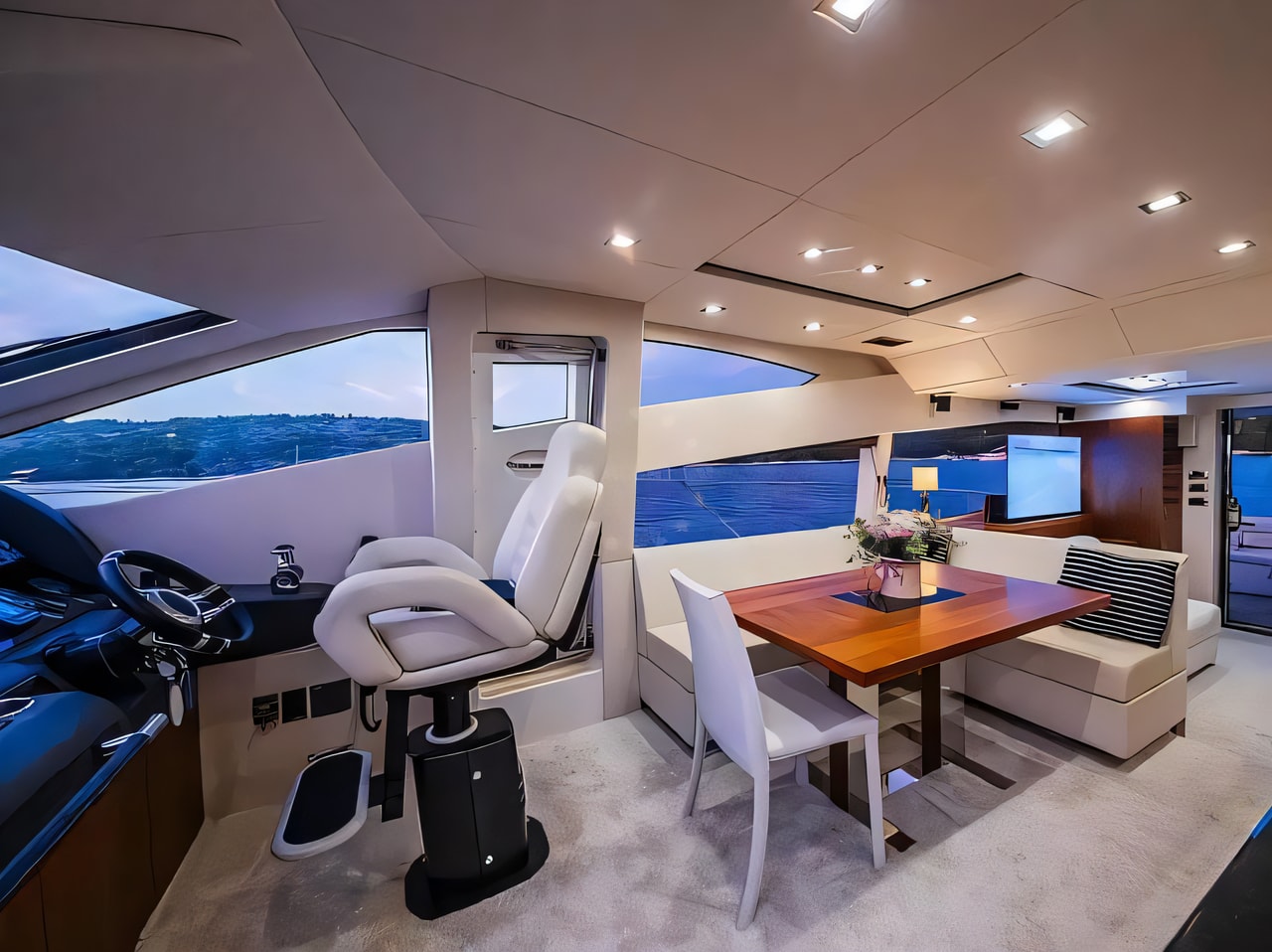 Layout of Sunseeker Manhattan 63 motoryacht with 4 cabins Croatia yacht charter