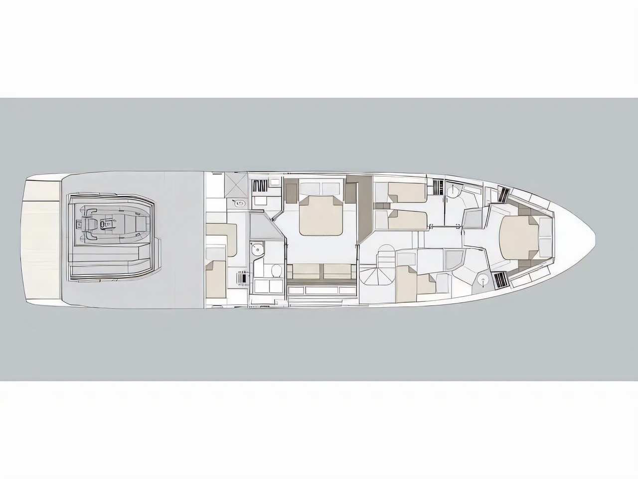 Interior of Azimut S7 motoryacht with 4 cabins Croatia yacht charter