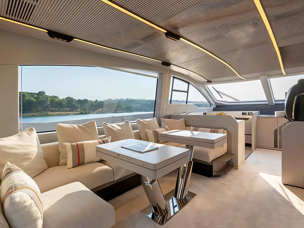Layout of Azimut S7 motoryacht with 4 cabins Croatia yacht charter