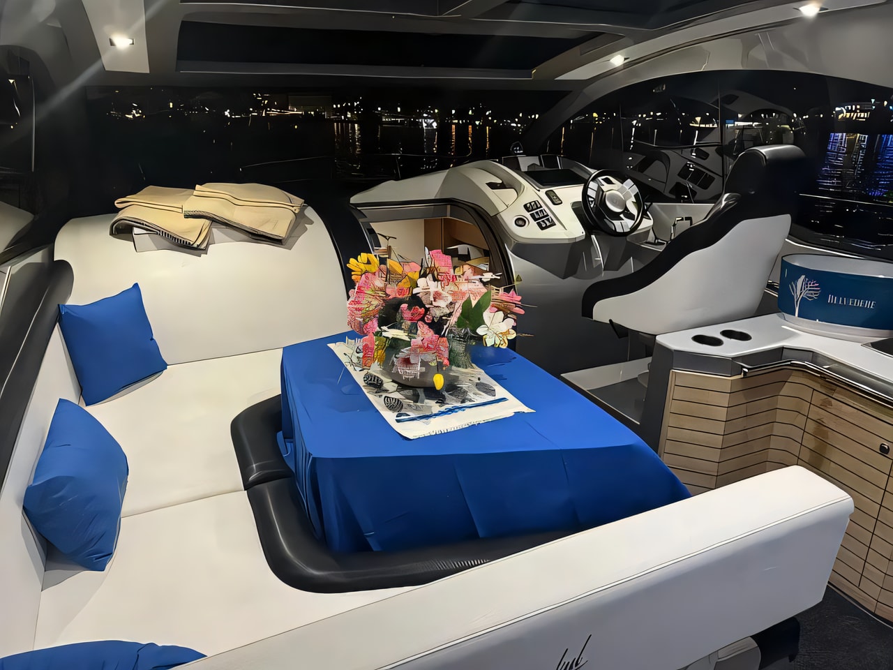 Layout of Mirakul 40 - Silver motor boat with 3 cabins Croatia yacht charter