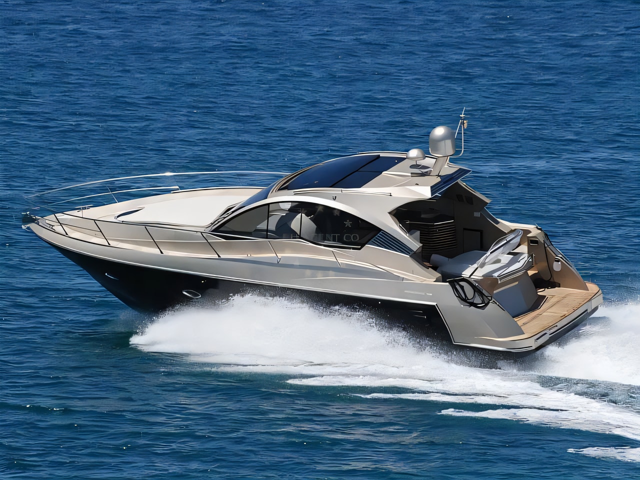 Exterior overview of Mirakul 40 - Black motor boat for charter from Split ACI Marina in the Split sailing area Croatia