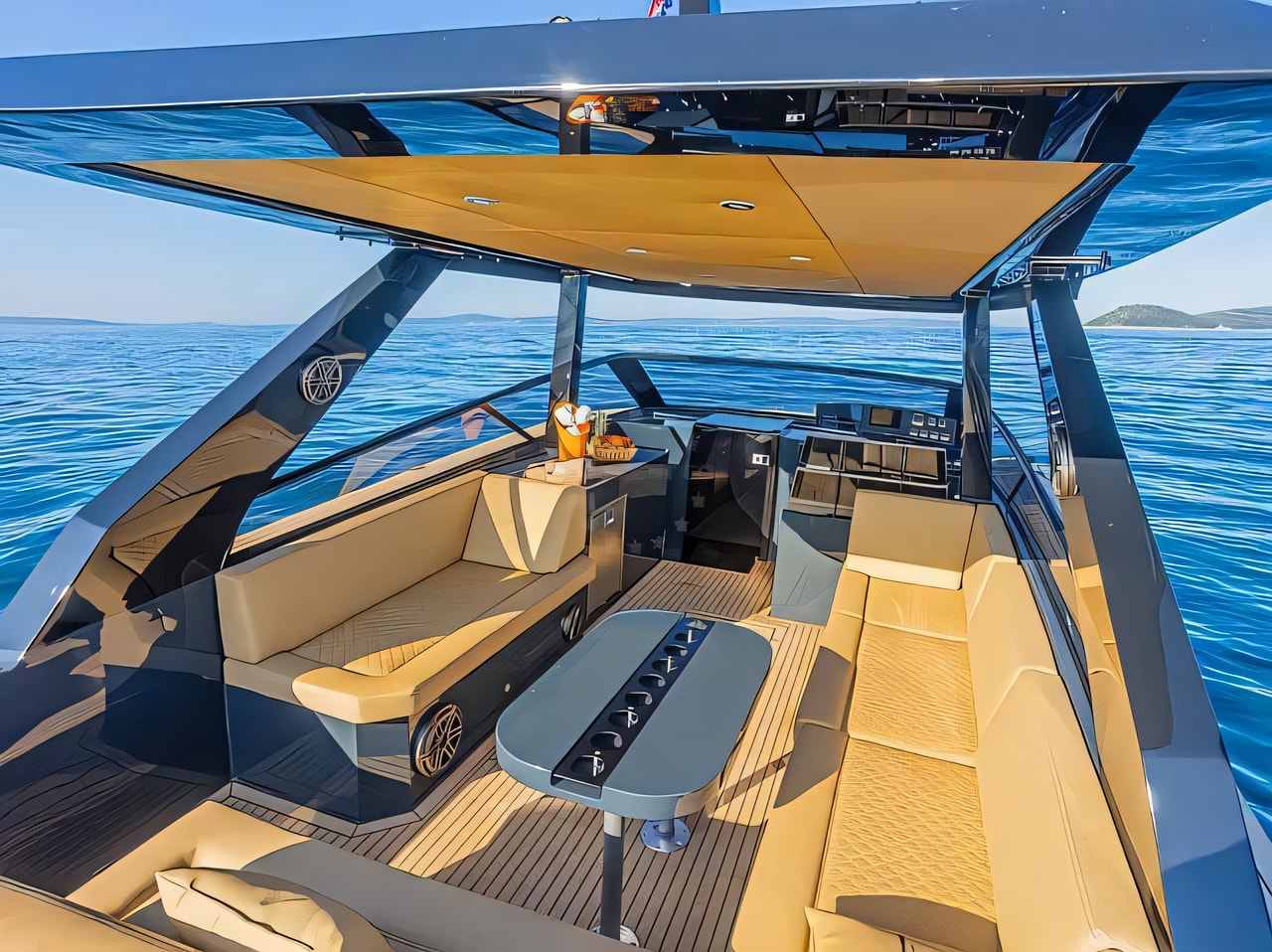 Layout of Colnago 35 motor boat with 1 cabins Croatia yacht charter
