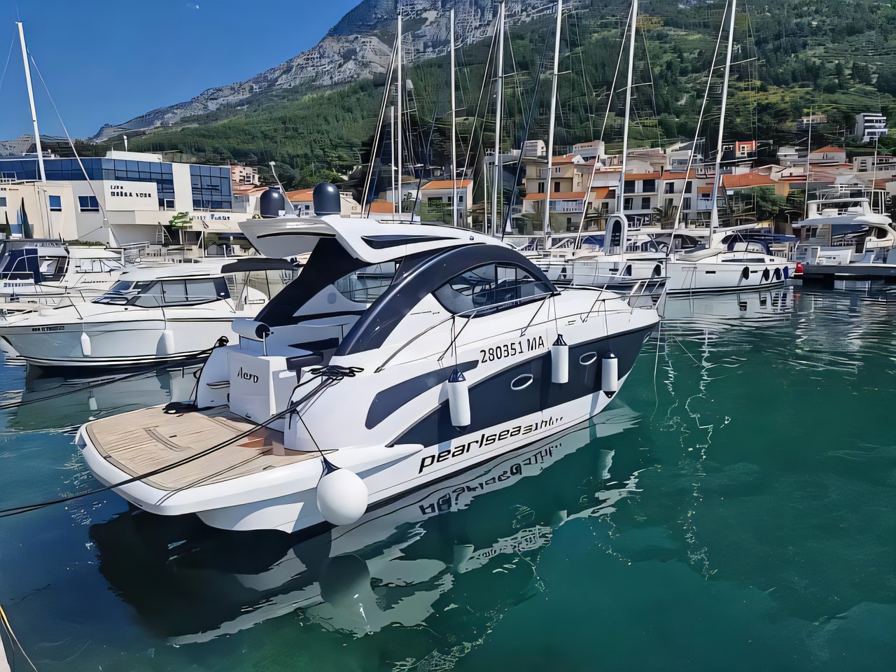 Pearl Sea 31 Hard Top motor boat for charter from Baska Voda / Luka Baska Voda Split sailing area Croatia