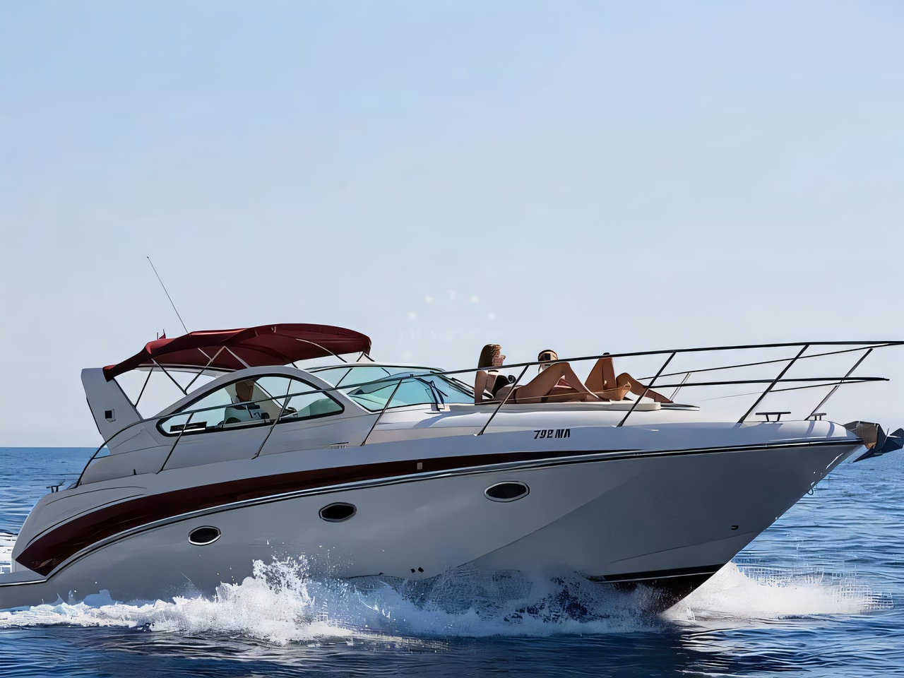 Interior of Pearl Sea 33 motor boat with 2 cabins Croatia yacht charter