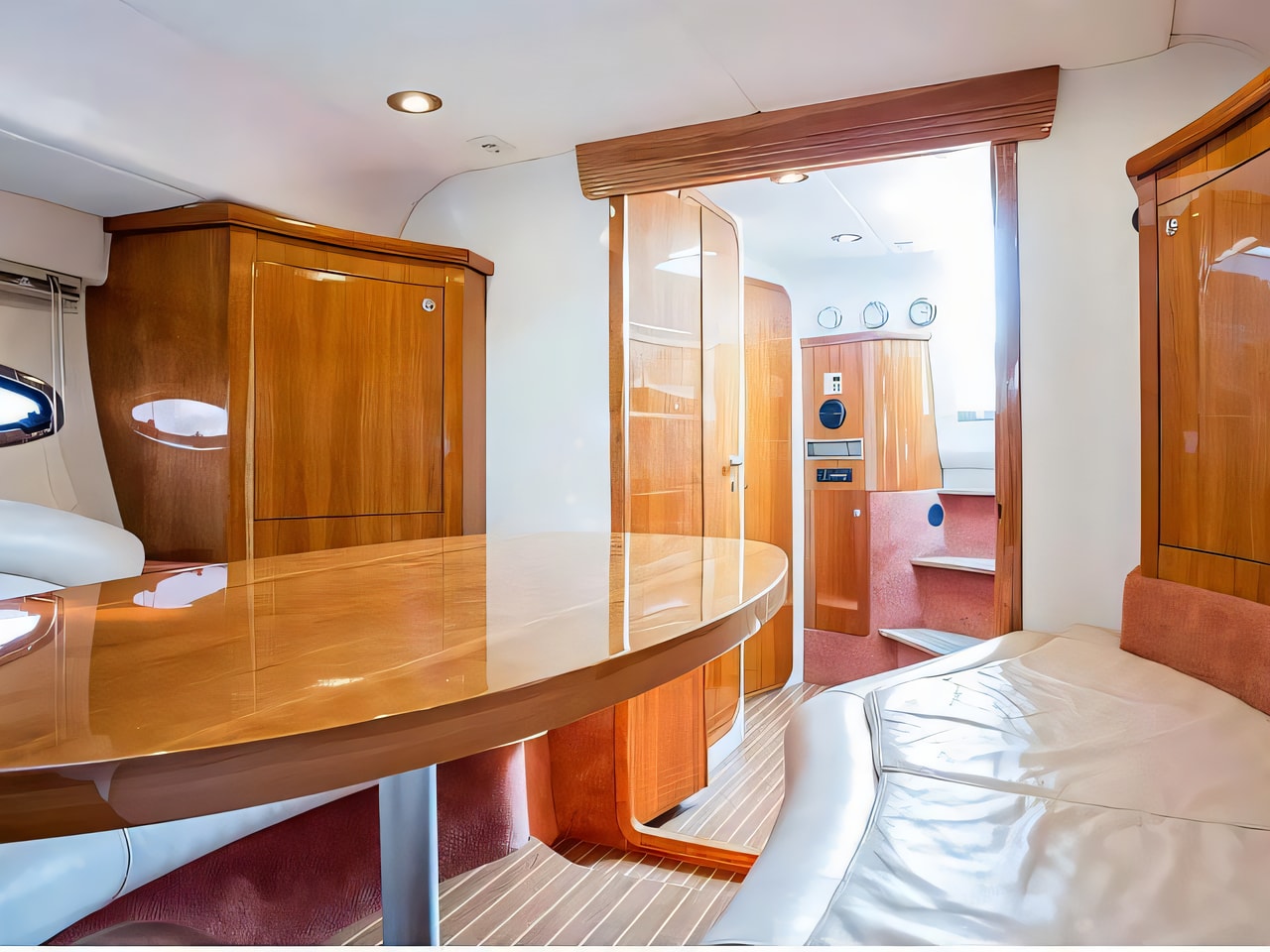 Layout of Pearl Sea 33 motor boat with 2 cabins Croatia yacht charter