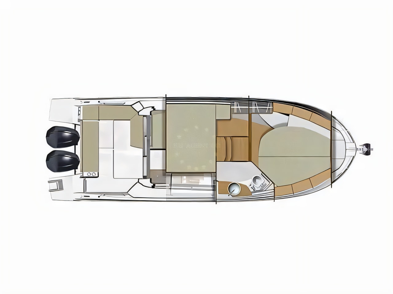 Interior of Antares 9 OB motor boat with 2 cabins Croatia yacht charter
