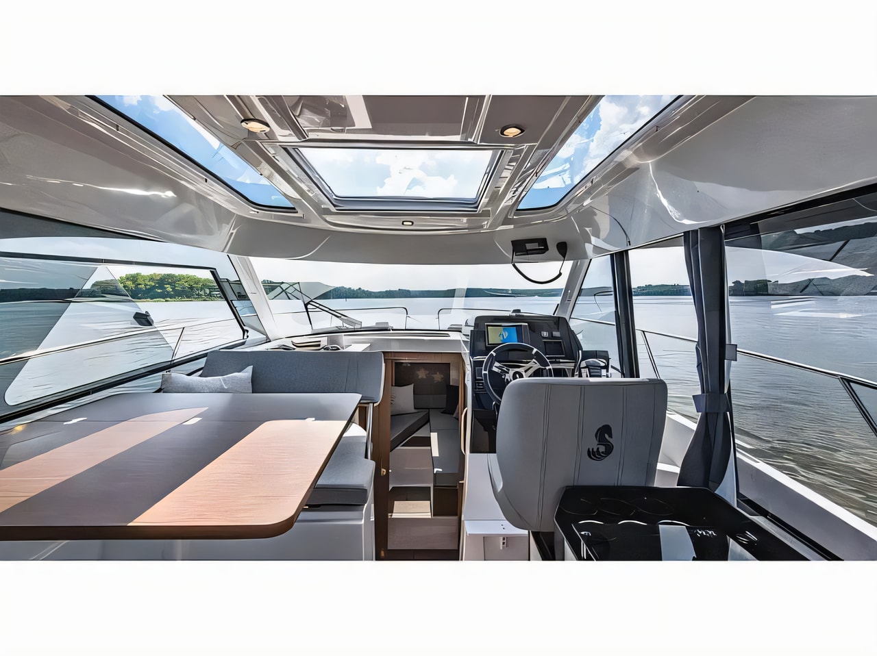Layout of Antares 9 OB motor boat with 2 cabins Croatia yacht charter
