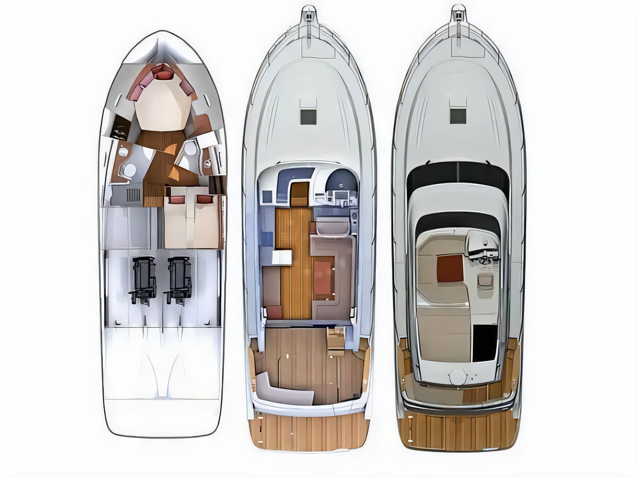 Interior of Antares 42 motor boat with 2 cabins Croatia yacht charter