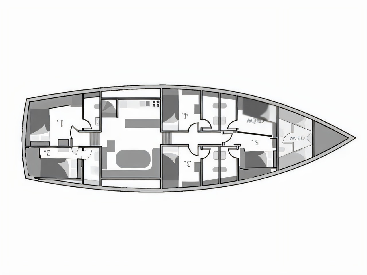 Interior of Gulet Aneo gulet or cruiser with 5 cabins Croatia yacht charter