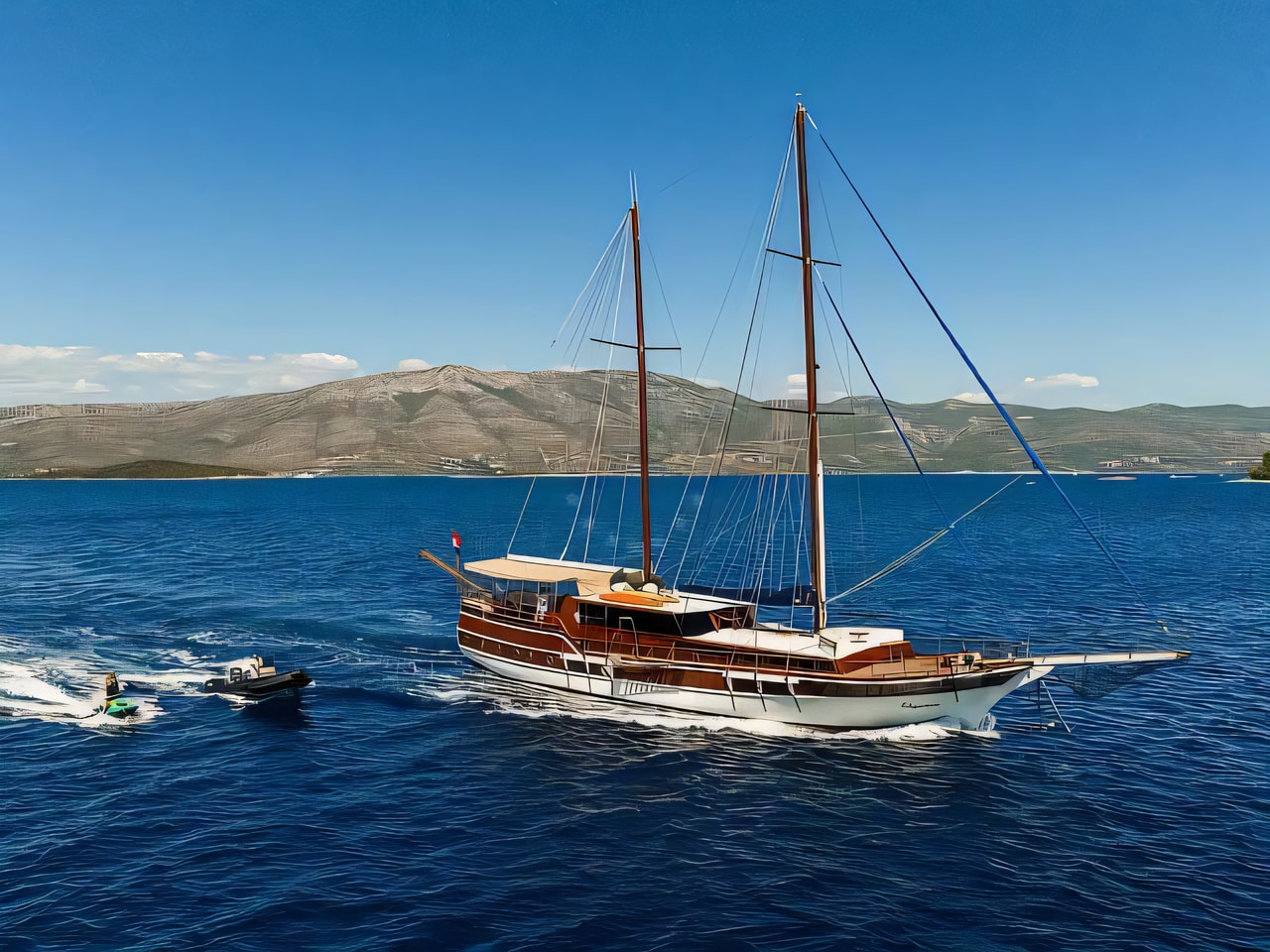 Exterior overview of Gulet - Eleganza gulet or cruiser for charter from Split ACI Marina in the Split sailing area Croatia