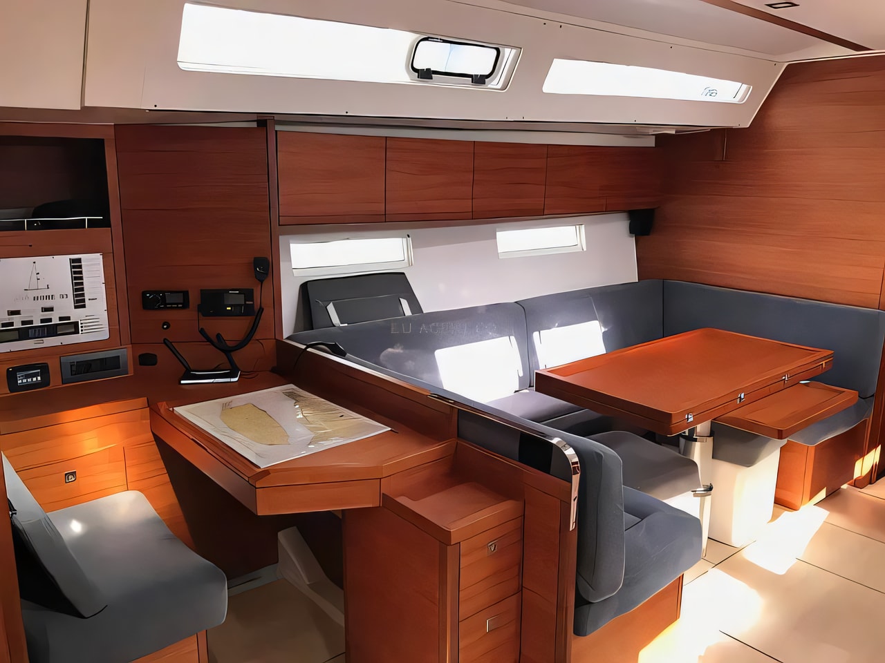 Layout of More 55 sail boat with 6 cabins Croatia yacht charter