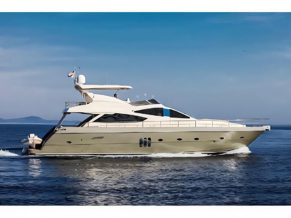 Exterior overview of Abacus 70 motoryacht for charter from Sibenik Marina Mandalina in the Sibenik sailing area Croatia