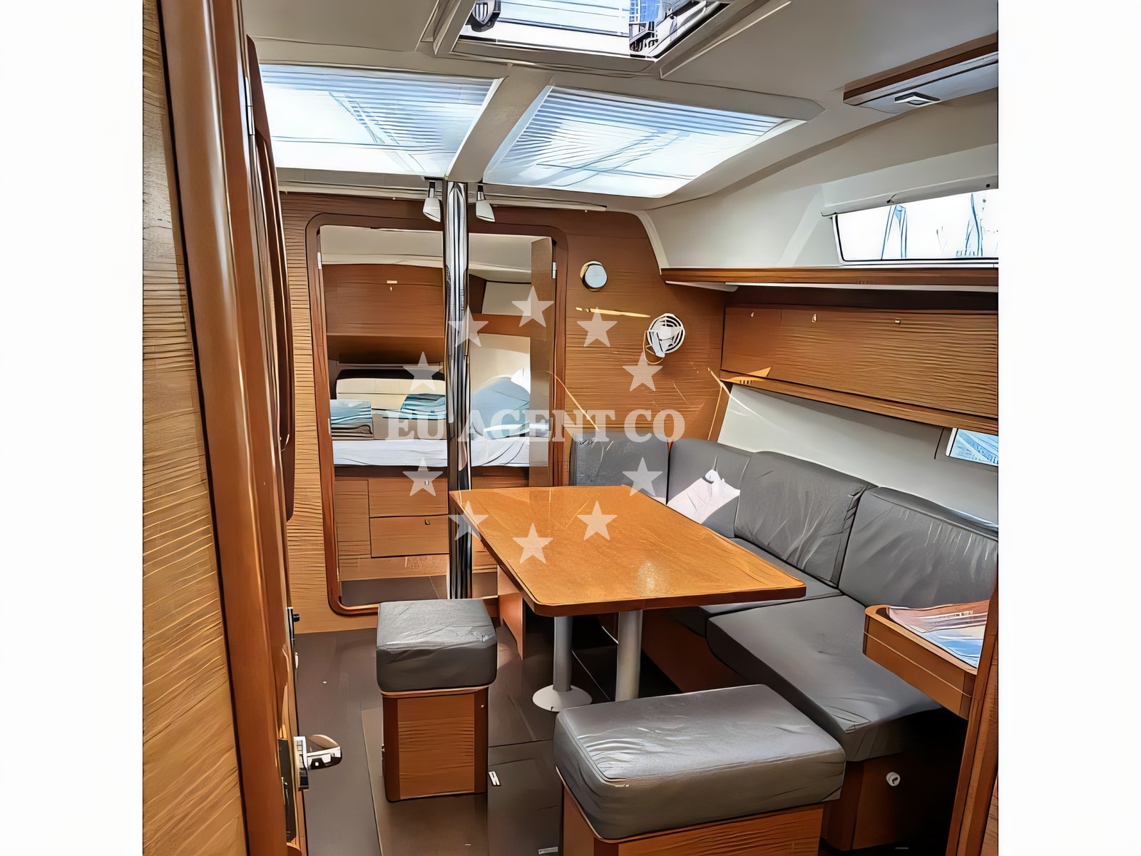 Layout of Dufour 382 Grand Large sail boat with 3 cabins Croatia yacht charter
