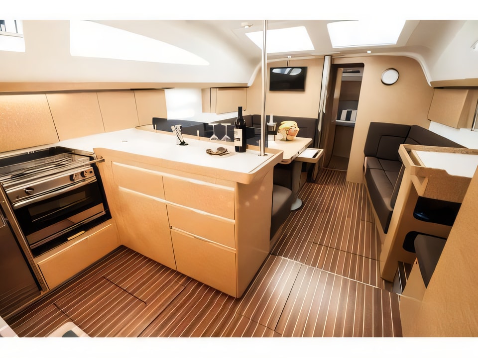 Interior of Elan Impression 45 BT sail boat with 4 cabins Croatia yacht charter