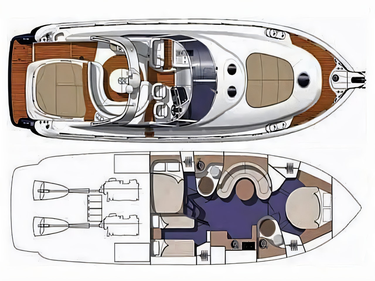 Interior of Mediterranee 50 motoryacht with 3 cabins Croatia yacht charter
