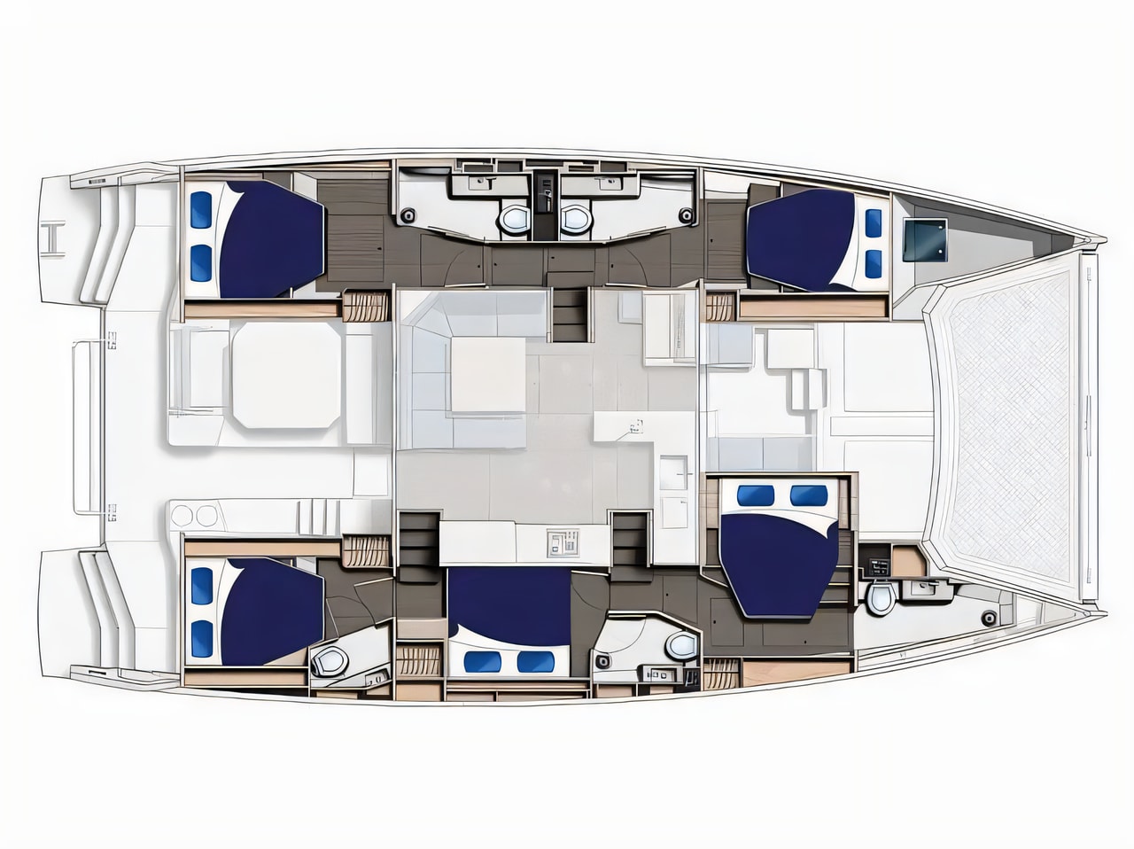 Interior of Moorings 5000 catamaran with 5 cabins Croatia yacht charter