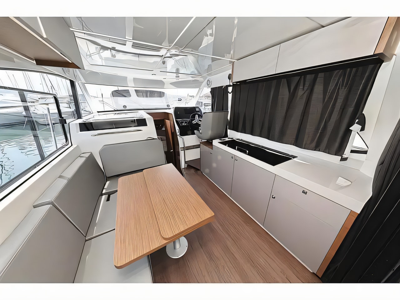 Layout of Antares 11 Fly OB motor boat with 2 cabins Croatia yacht charter