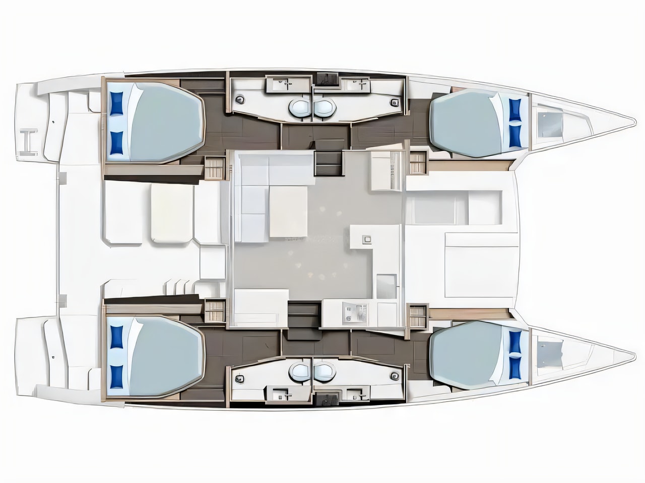 Interior of Moorings 4200 / 4 catamaran with 4 cabins Croatia yacht charter
