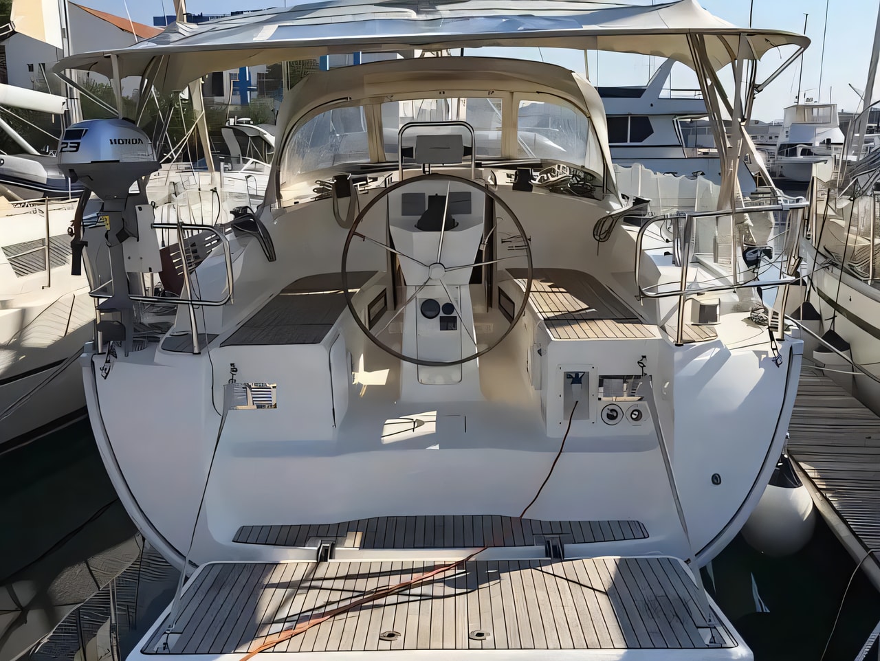 Exterior overview of Bavaria Cruiser 36 sail boat for charter from Baska Voda in the Split sailing area Croatia