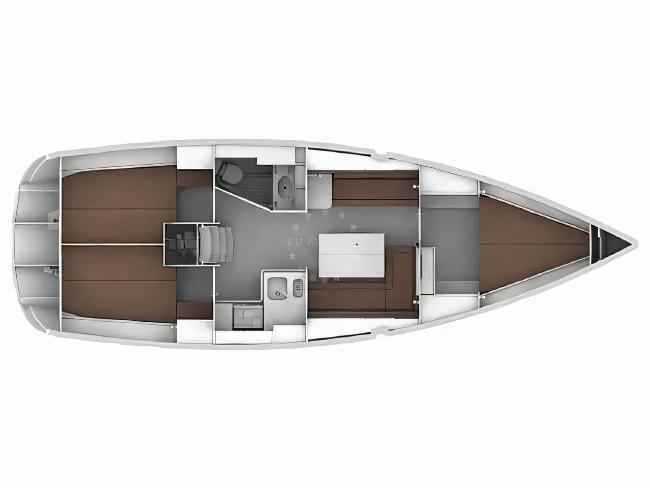 Interior of Bavaria Cruiser 36 sail boat with 3 cabins Croatia yacht charter