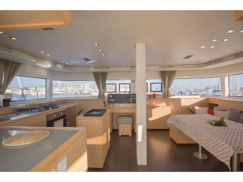 Interior of Lagoon 52 catamaran with 5 cabins Croatia yacht charter