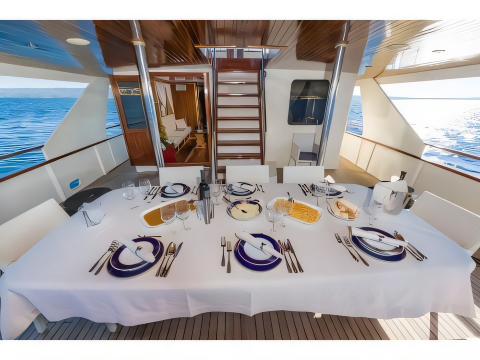 Interior of KORAB motoryacht with 6 cabins Croatia yacht charter