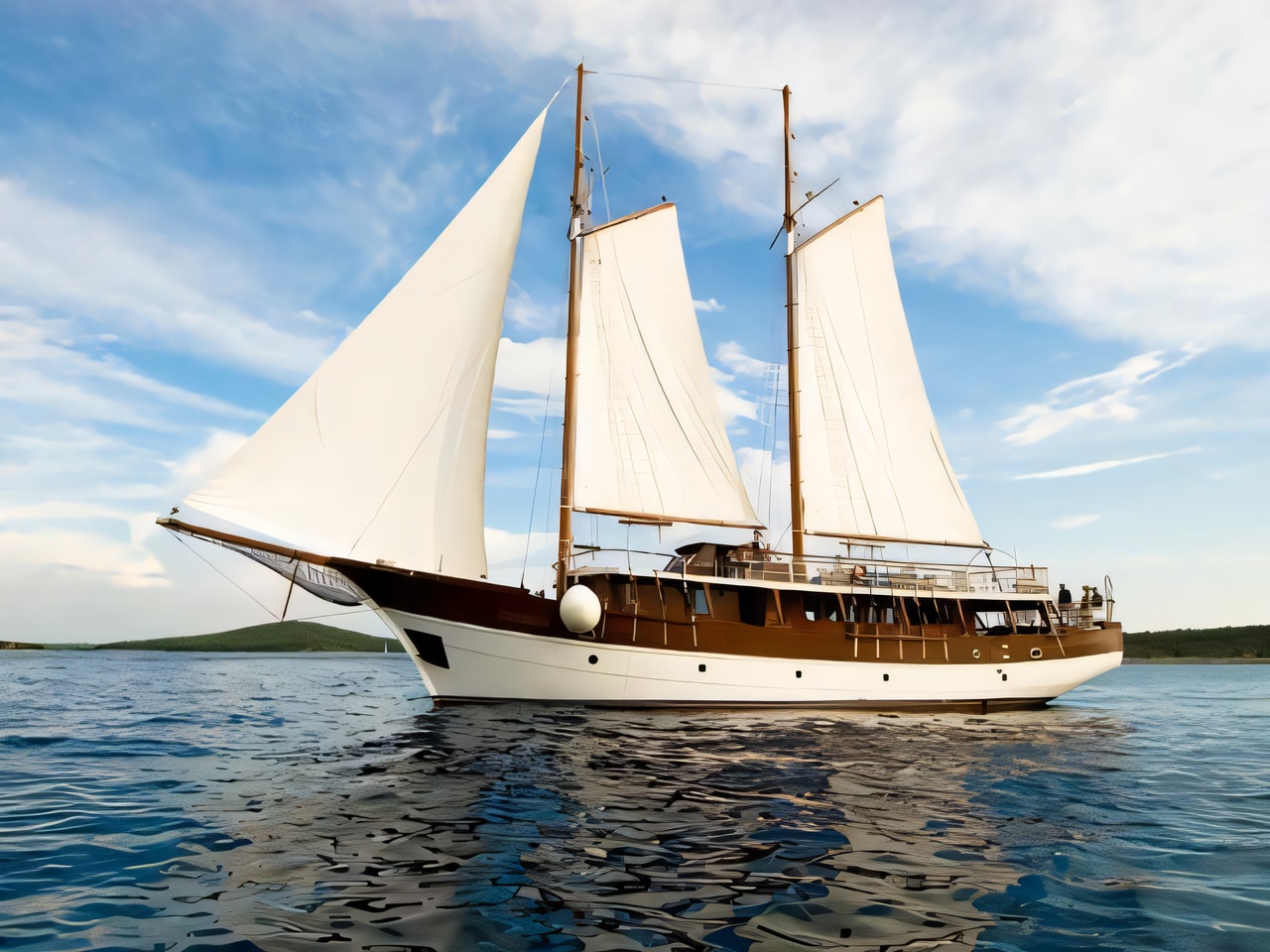 Exterior overview of ROMANCA gulet or cruiser for charter from Split ACI Marina in the Split sailing area Croatia