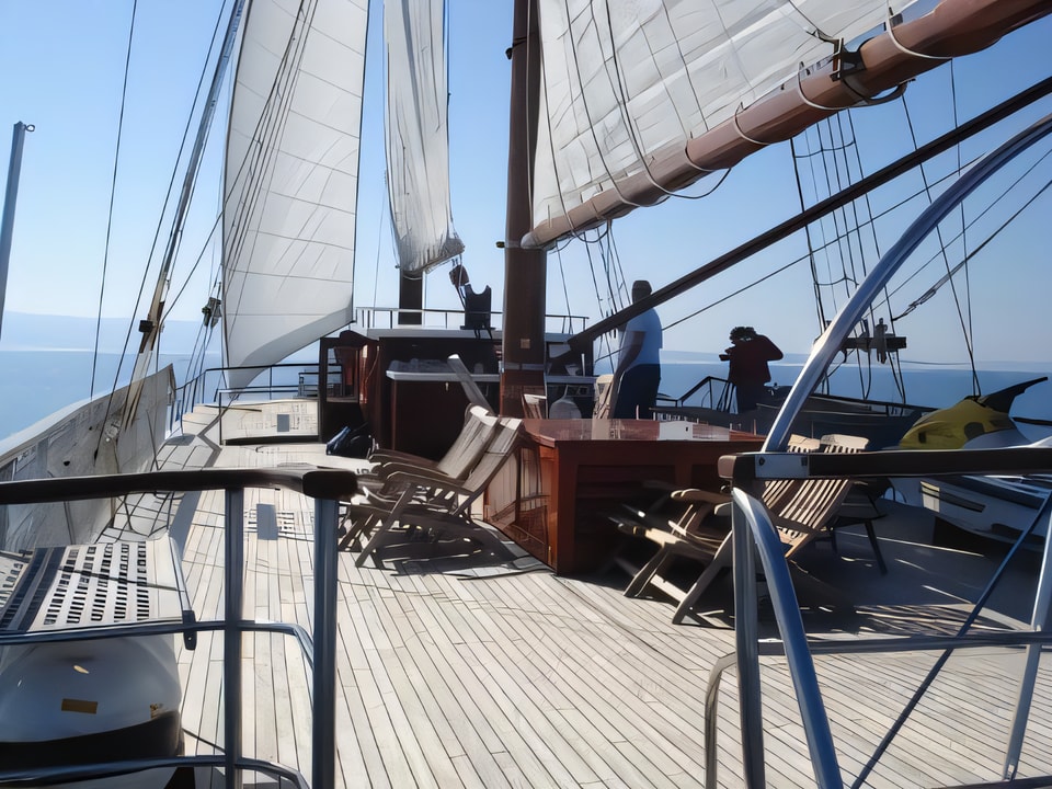 Layout of ROMANCA gulet or cruiser with 8 cabins Croatia yacht charter