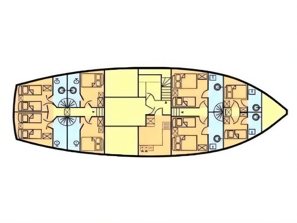 QUEEN OF THE ADRIATIC yacht layout 6 cabins Croatia charter