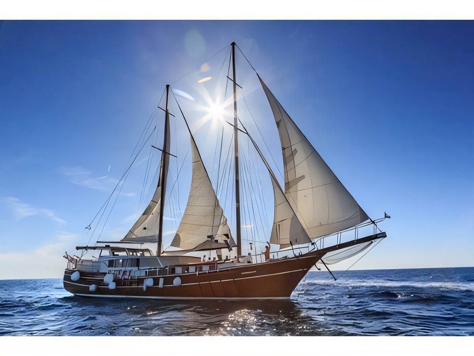 Exterior overview of GARDELIN gulet or cruiser for charter from Split ACI Marina in the Split sailing area Croatia