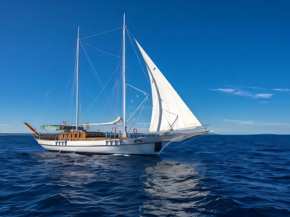 Exterior overview of ALISA gulet or cruiser for charter from Split ACI Marina in the Split sailing area Croatia