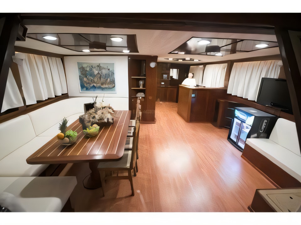 Interior of BARBA gulet or cruiser with 6 cabins Croatia yacht charter