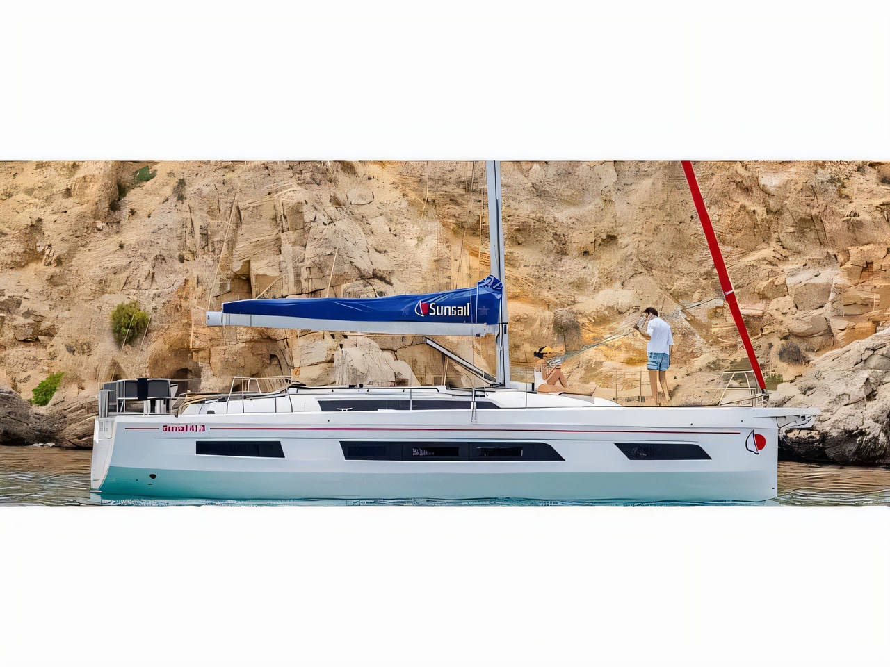 Exterior overview of Sunsail 41.3 sail boat for charter from Agana Marina in the Split sailing area Croatia