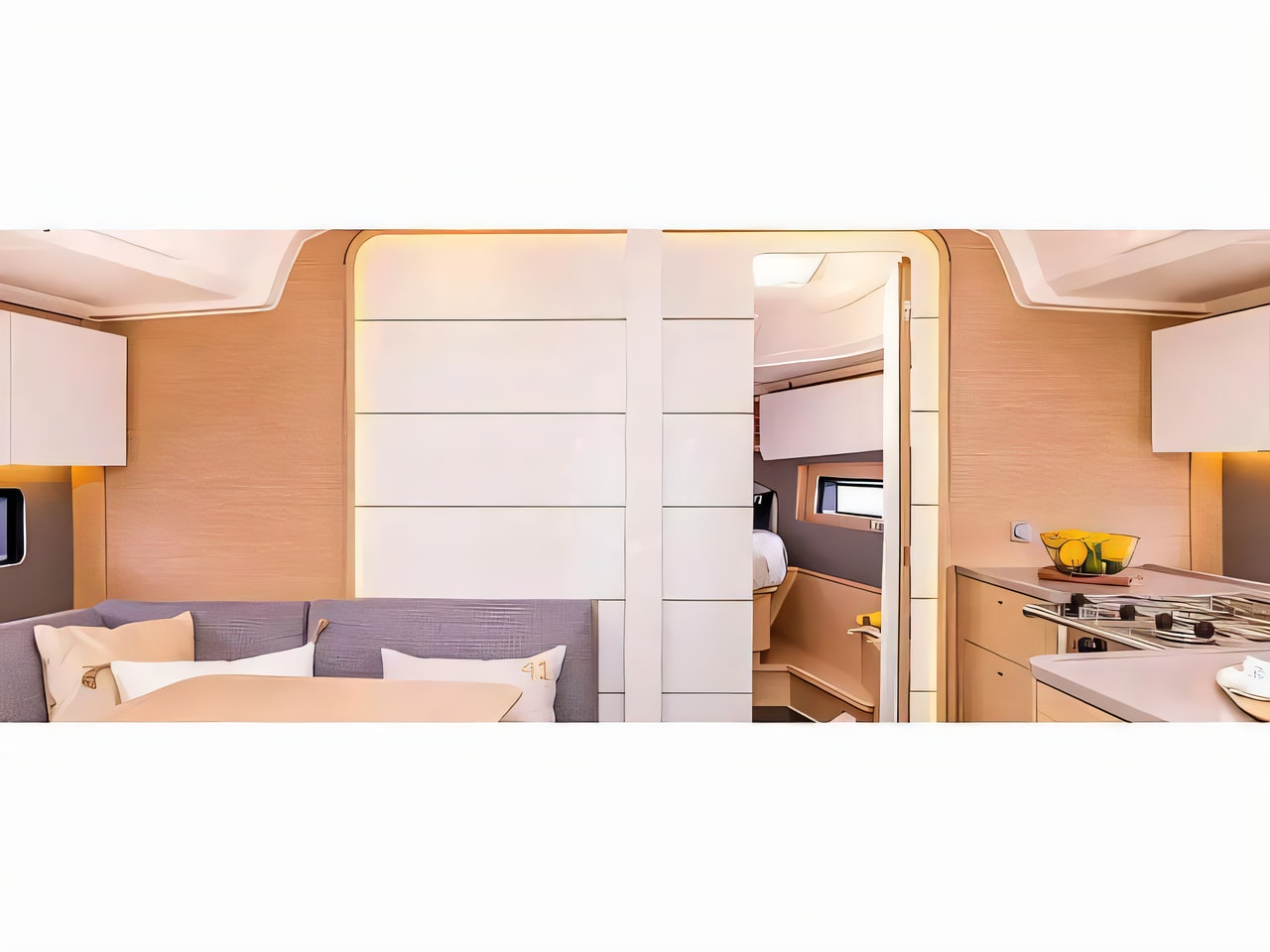 Layout of Sunsail 41.3 sail boat with 3 cabins Croatia yacht charter