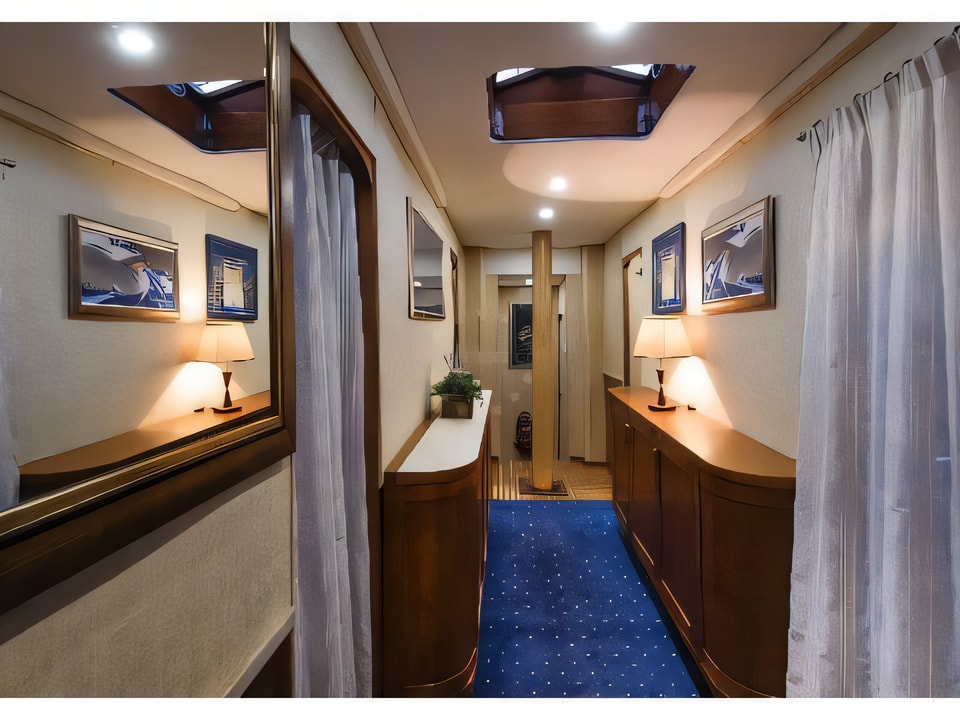 Interior of ABORDA gulet or cruiser with 7 cabins Croatia yacht charter