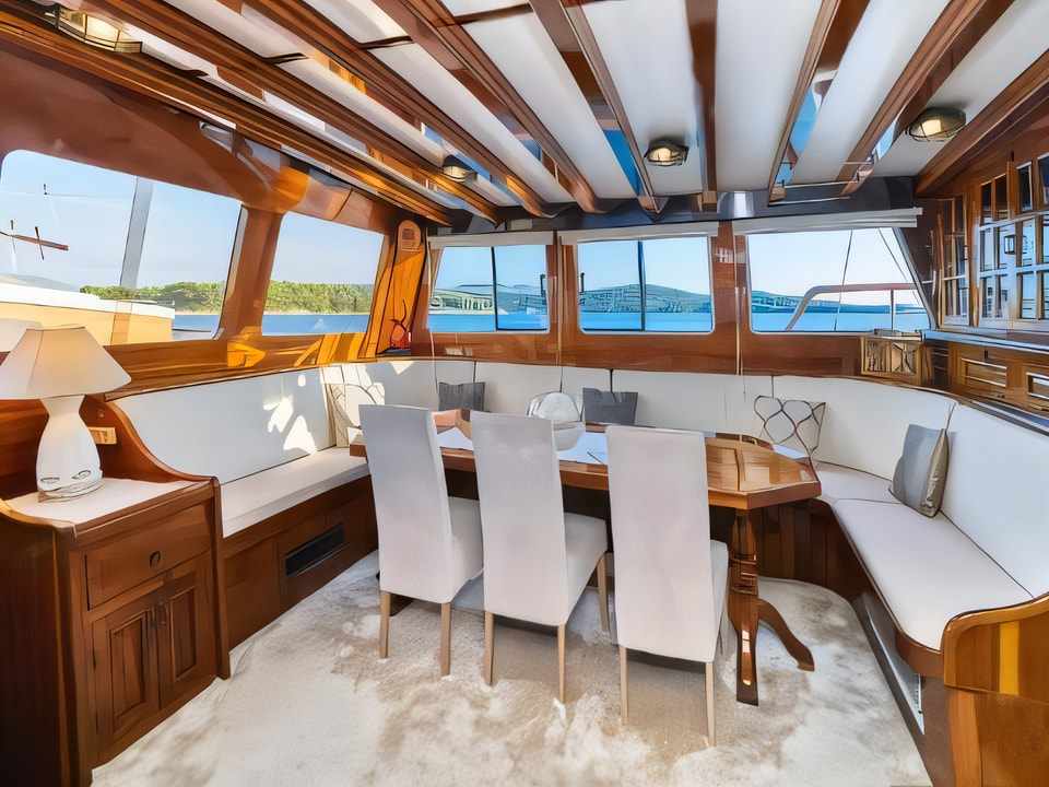 Interior of PERLA gulet or cruiser with 7 cabins Croatia yacht charter
