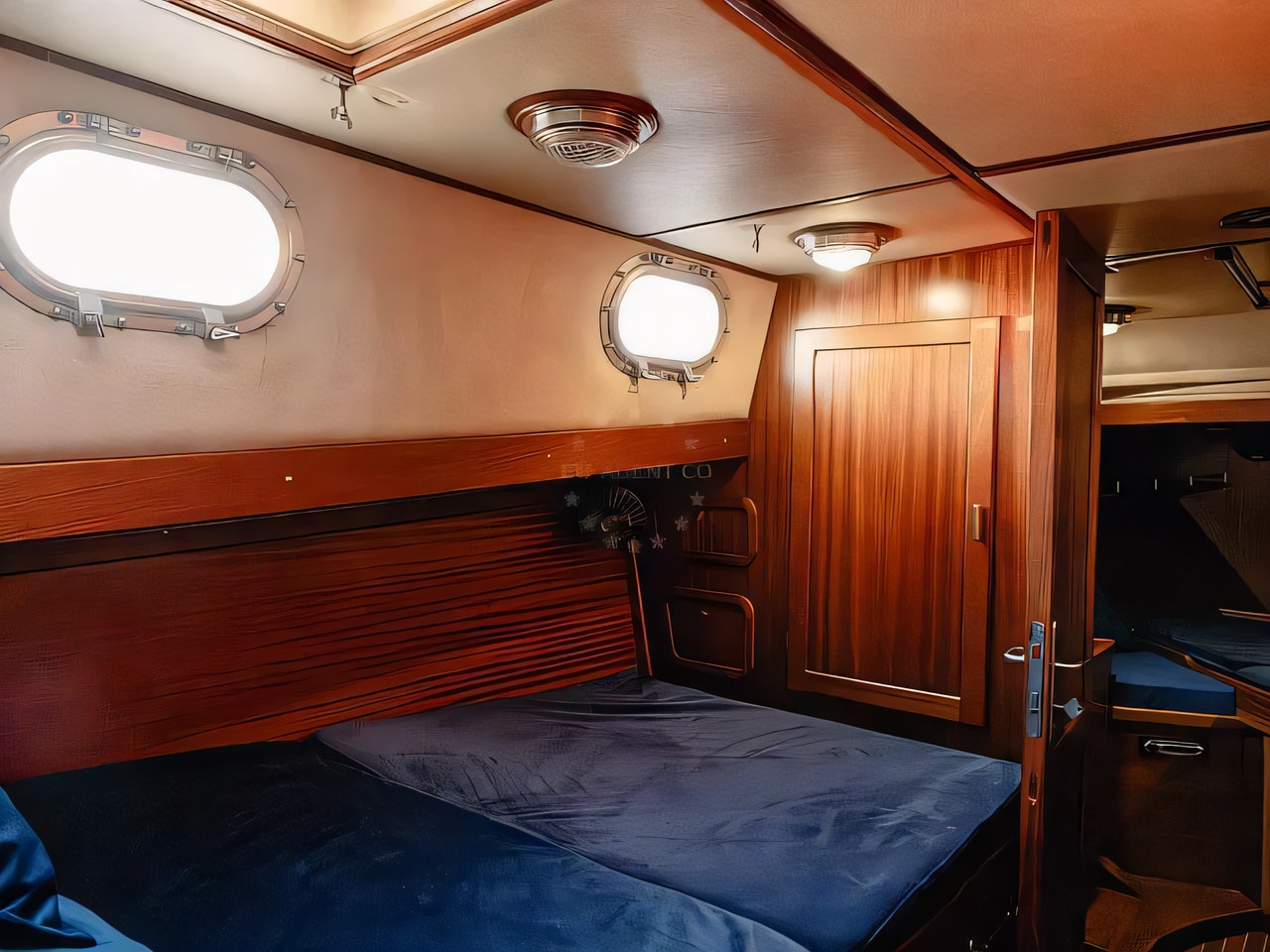 Calypsa yacht interior layout with 4 cabins, Croatia charter