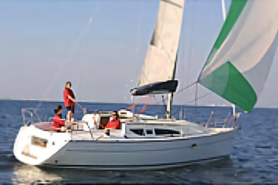 Exterior overview of Sun Odyssey 32 sail boat for charter from Murter Marina Betina in the Sibenik sailing area Croatia