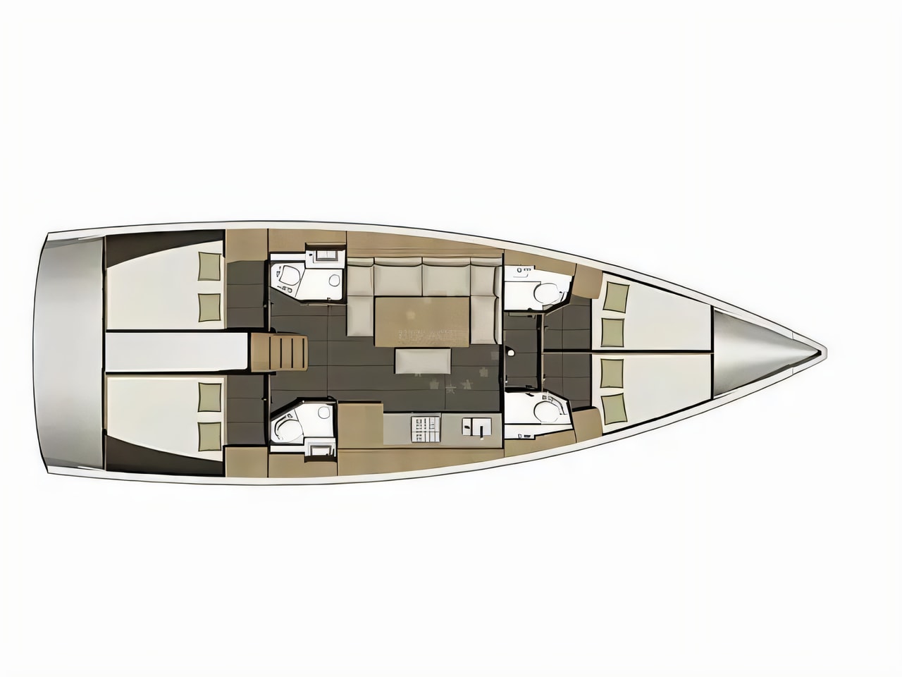 Interior of Dufour 460 Grand Large sail boat with 4 cabins Croatia yacht charter