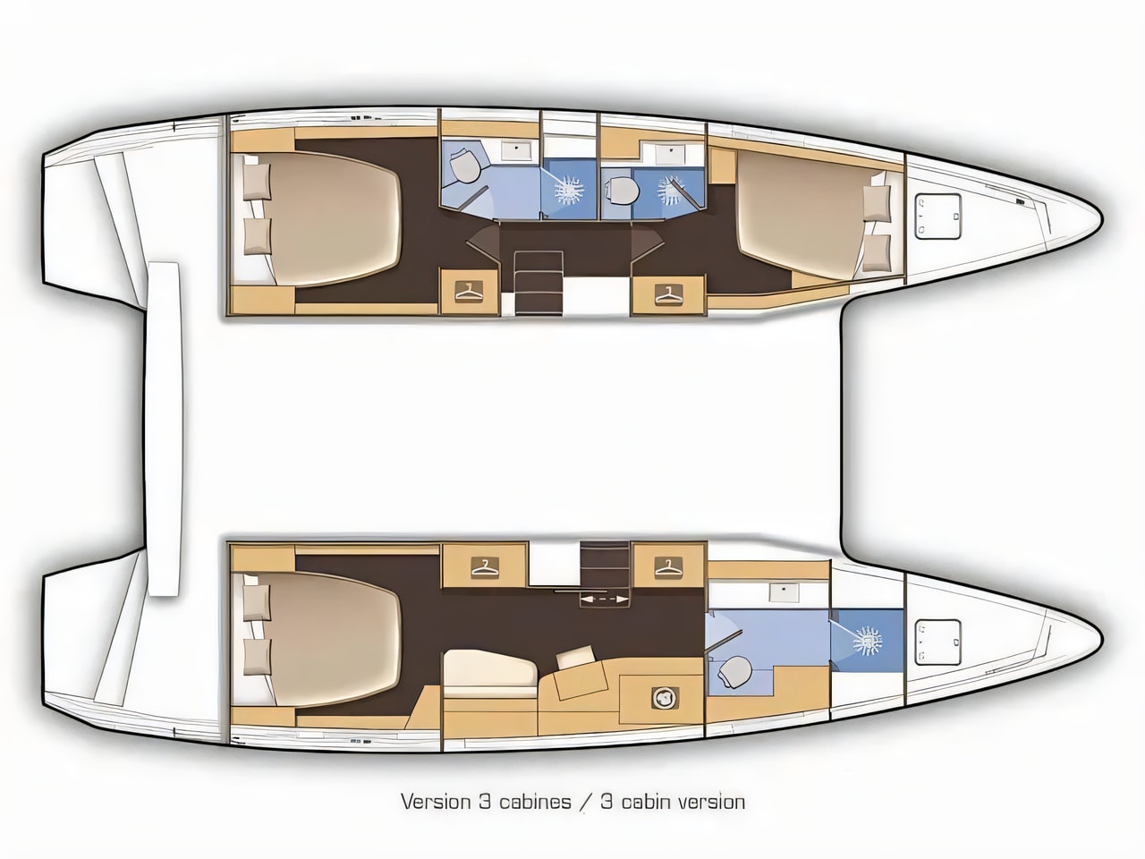 Interior of Lagoon 42 catamaran with 3 cabins Croatia yacht charter