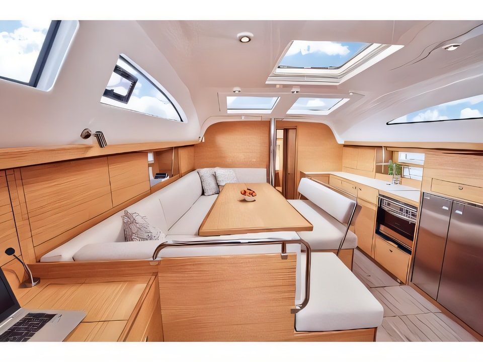 Interior of Elan Impression 45.1 sail boat with 4 cabins Croatia yacht charter