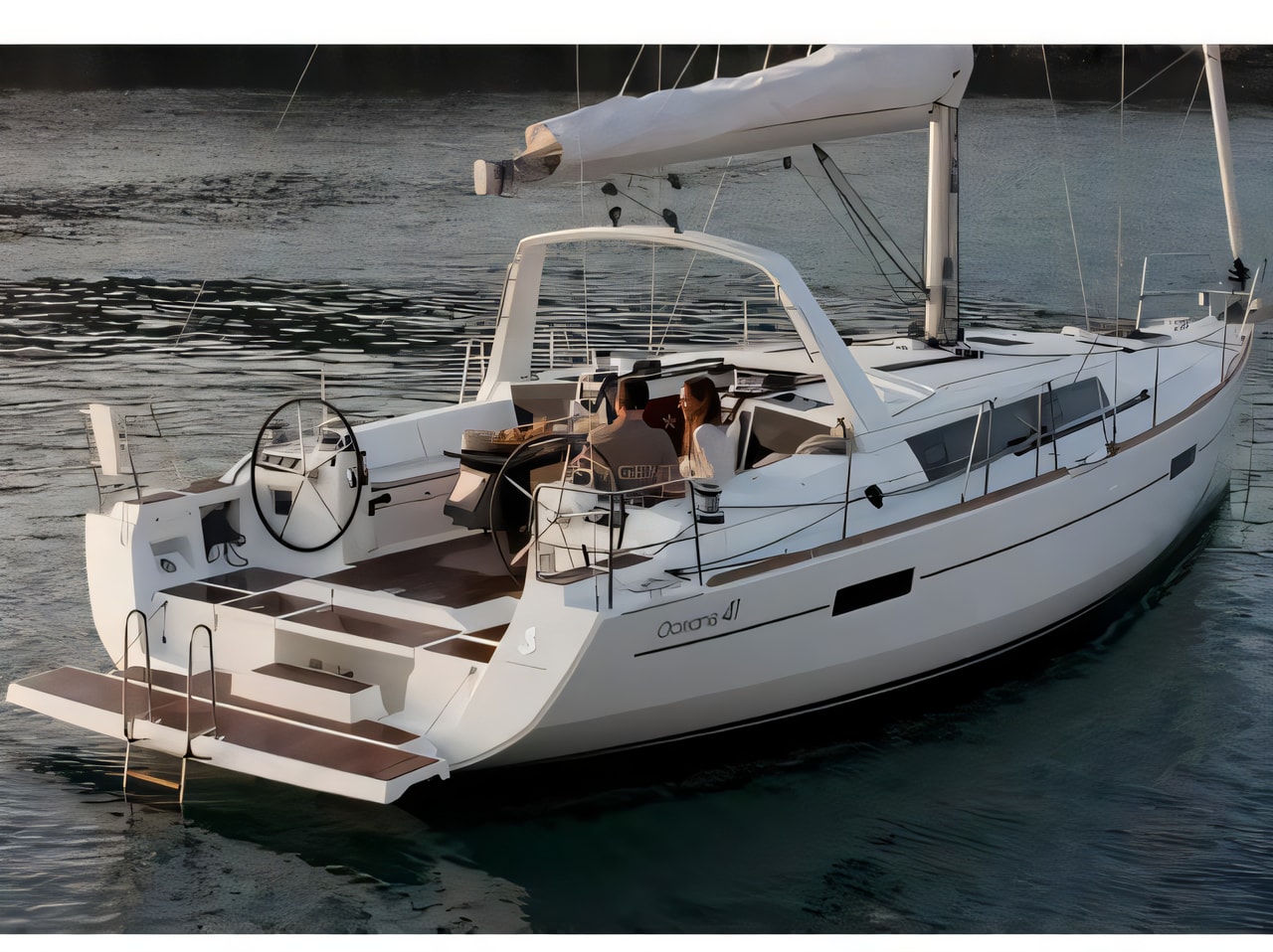 Exterior overview of Oceanis 41 sail boat for charter from Zadar Marina Zadar in the Zadar sailing area Croatia