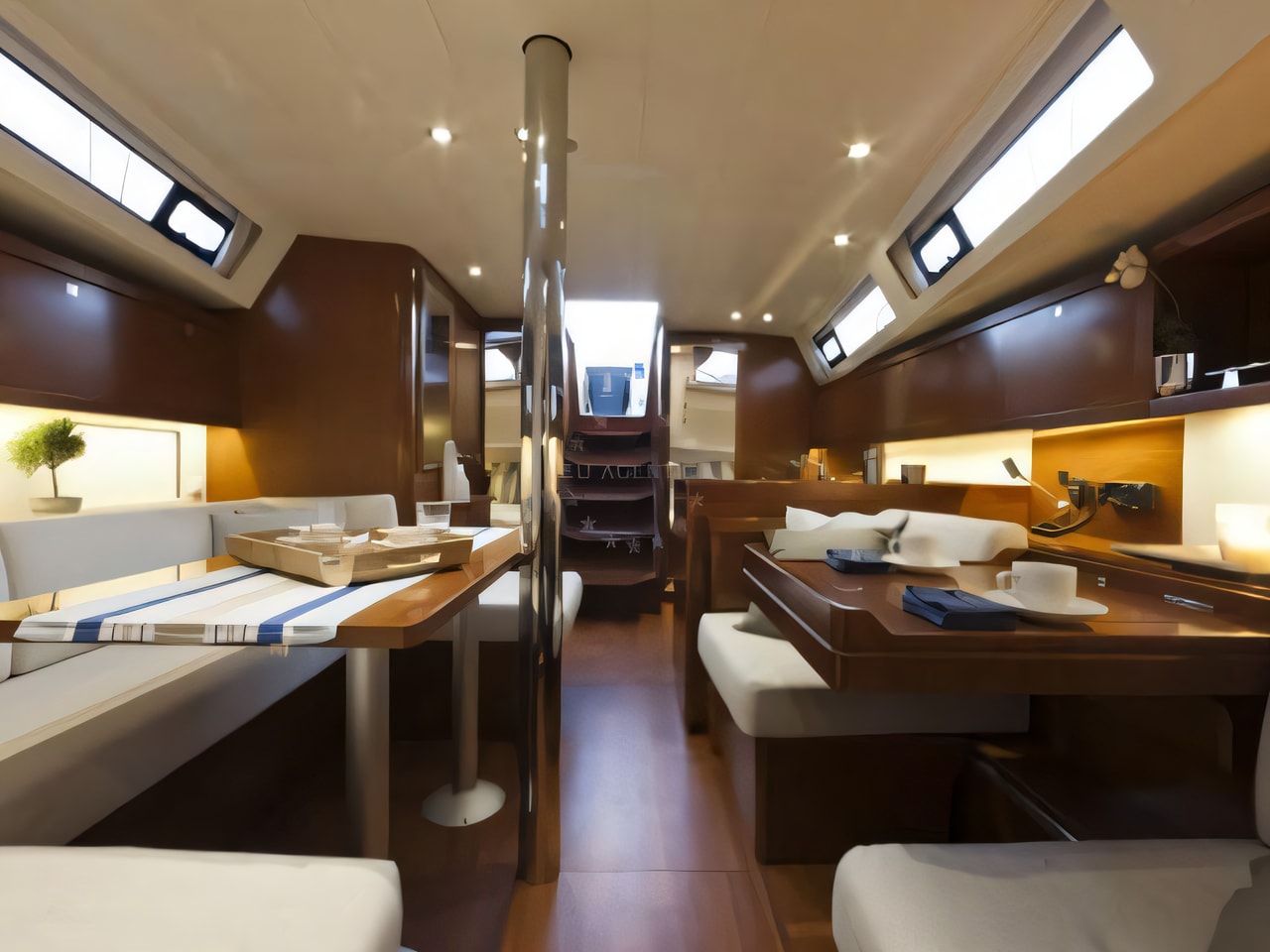 Layout of Oceanis 41 sail boat with 3 cabins Croatia yacht charter