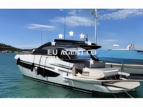 Exterior overview of FIM 440 Regina motor boat for charter from Murter Marina Hramina in the Sibenik sailing area Croatia