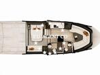 Interior of FIM 440 Regina motor boat with 2 cabins Croatia yacht charter